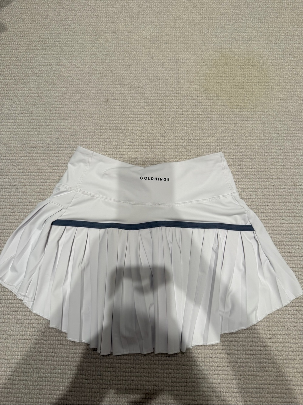 Gold Hinge White Pleated Tennis Skort
